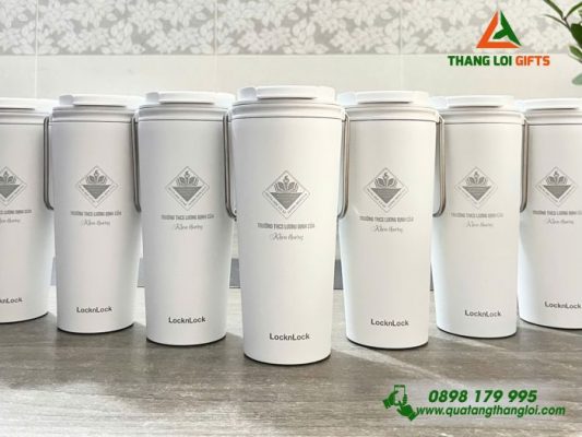 Ly Giữ Nhiệt Lock&Lock LHC4269 Có Quai - Khắc Logo Trường THCS Lương Định Của