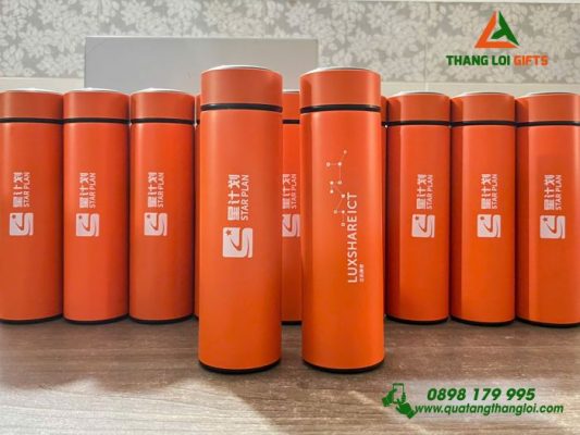 Bình Giữ Nhiệt Màu Cam 500ml In Logo Doanh Nghiệp Luxshare ICT