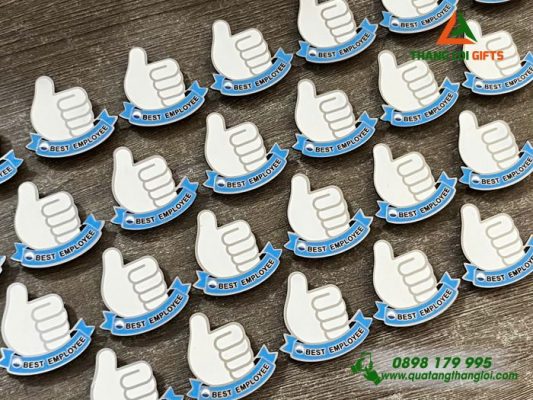 Huy Hiệu Cài Áo Đồng Đổ Màu Hình Icon Like Logo Best Employee