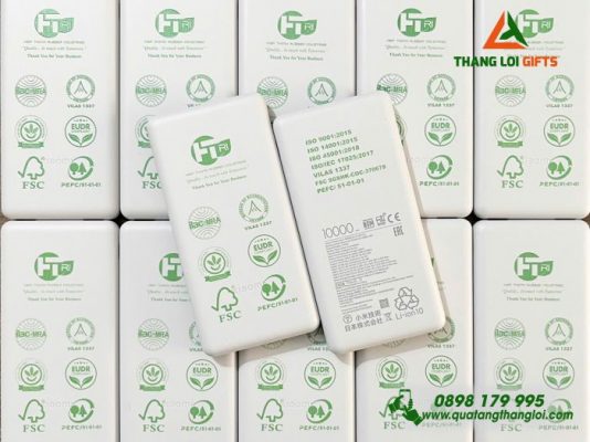 Pin Sạc Dự Phòng Xiaomi 10.000mAh Màu Trắng In Logo Doanh Nghiệp Hiệp Thành