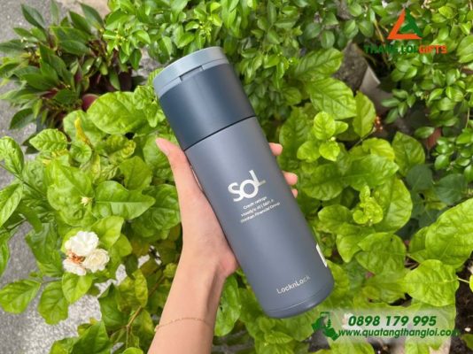 Bình Giữ Nhiệt Lock&Lock LHC3275 490ml Màu Xanh Navy Khắc Logo Ngân Hàng Shinhan Bank Cambodia Làm Quà Tặng
